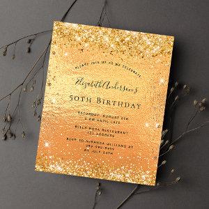 Birthday gold glitter budget  flyer