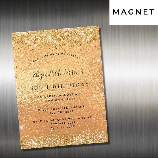 Birthday gold glitter luxury magnetic