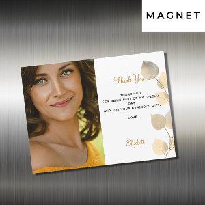 Birthday golden eucalyptus gold thank you magnet