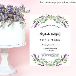 Birthday lavender eucalyptus budget  flyer