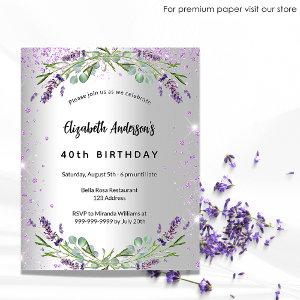 Birthday lavender silver budget  flyer