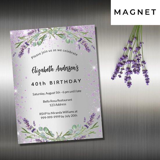 Birthday lavender silver eucalyptus luxury magnetic