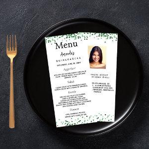 Birthday Menu green photo fun facts
