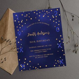 Birthday navy blue stars year