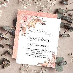 Birthday pampas grass rose gold budget