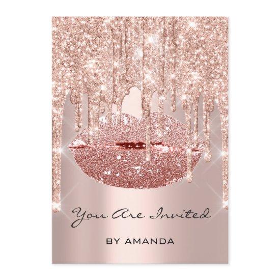 Birthday Party 16th Kiss Lips Rose Glitter