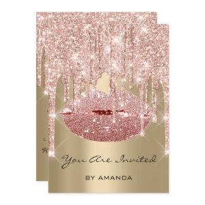 Birthday Party 16th Kiss Lips Rose Glitter Sepia