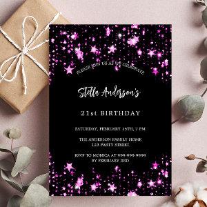 Birthday party black pink stars luxury