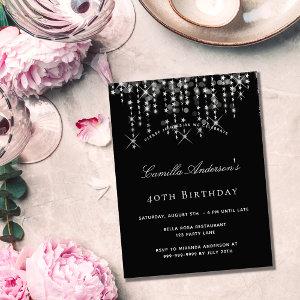 Birthday party black silver star budget