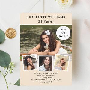 Birthday party cream ivory photo collage luxury