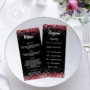 Birthday Party Menu Program black red