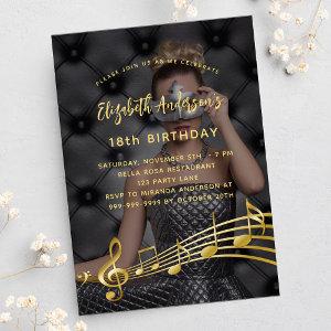 Birthday party photo gold music notes luxury