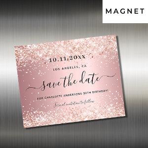 Birthday party pink Save the date magnet