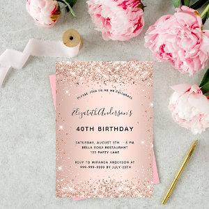 Birthday party rose gold blush glitter confetti