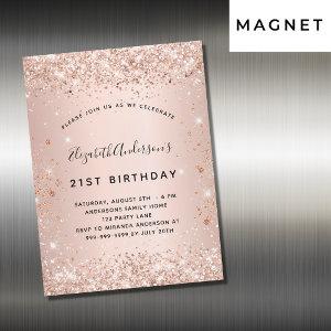 Birthday party rose gold blush glitter luxury magnetic