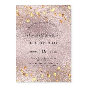 Birthday party rose gold pink stars modern