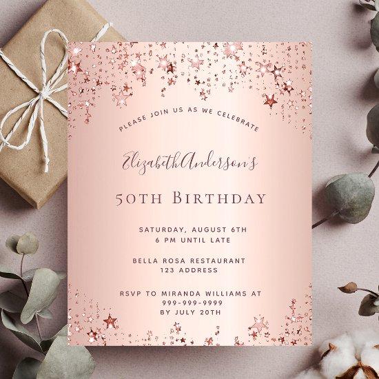 Birthday party rose gold stars
