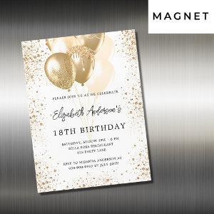 Birthday party white gold glitter balloons luxury magnetic
