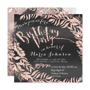 Birthday Photo Framed Rose Gold Black Royal