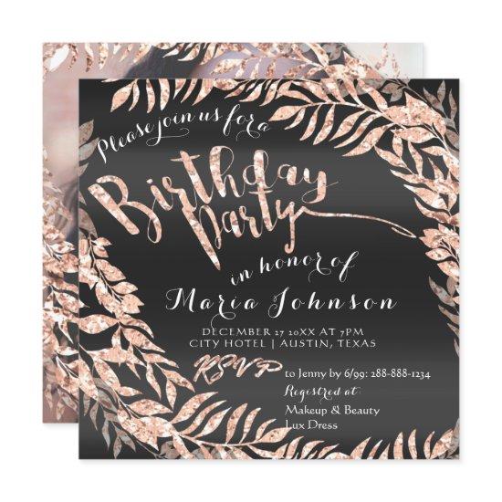 Birthday Photo Framed Rose Gold Black Royal