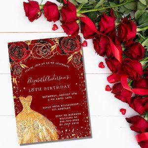 Birthday red gold glitter dress glamorous