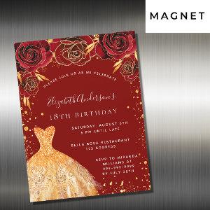 Birthday red gold glitter dress luxury magnetic