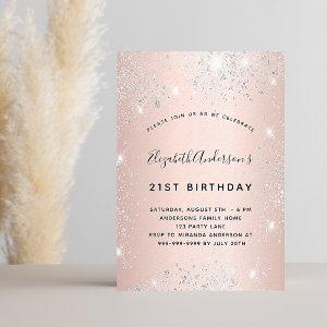 Birthday rose gold blush silver glitter luxury