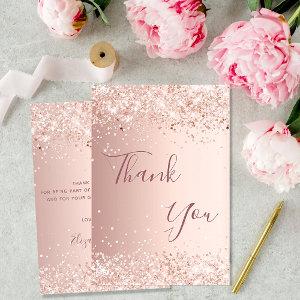 Birthday rose gold glitter dust thank you