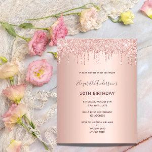 Birthday rose gold  postcard