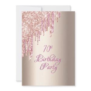 Birthday rose gold pink drips