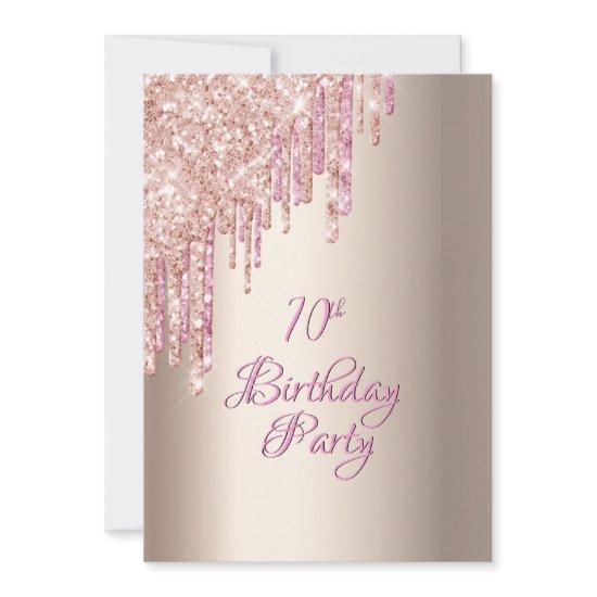 Birthday rose gold pink drips