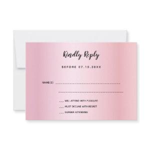 Birthday rose gold purple bow RSVP card
