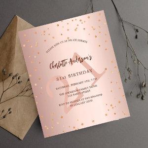 Birthday rose gold stars age budget