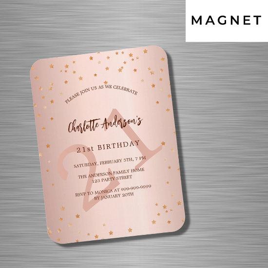 Birthday rose gold stars age luxury  magnet