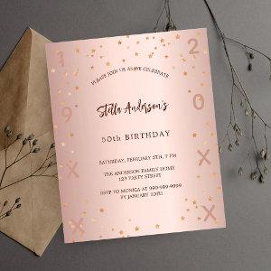 Birthday rose gold stars elegant budget