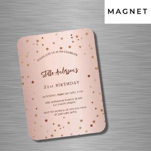 Birthday rose gold stars simple luxury  magnet