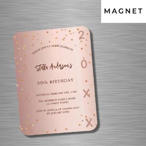 Birthday rose gold stars year  magnet