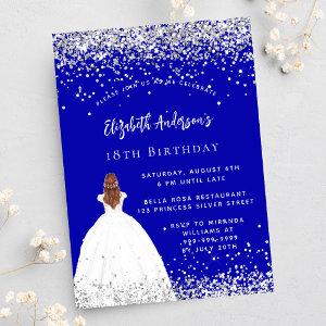 Birthday royal blue glitter dress  postcard