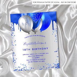 Birthday royal blue silver budget  flyer