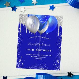 Birthday royal blue silver