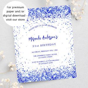 Birthday royal blue white budget  flyer