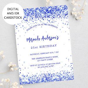 Birthday royal blue white elegant