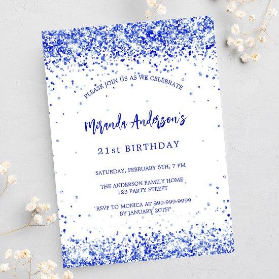 Birthday royal blue white luxury