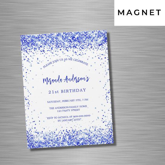 Birthday royal blue white luxury magnetic