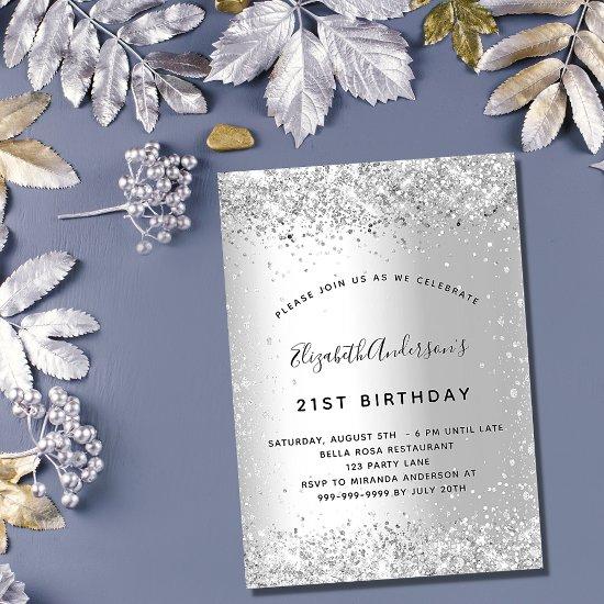 Birthday silver elegant