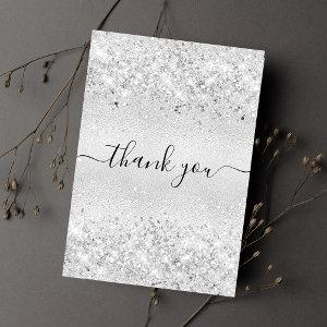 Birthday silver glitter dust thank you