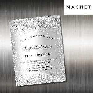 Birthday silver glitter luxury  magnet