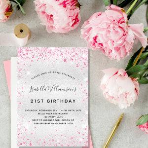 Birthday silver pink glitter sparkle glamorous