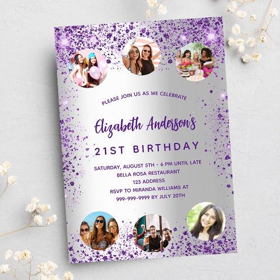Birthday silver purple photo best friends