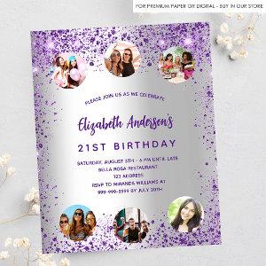 Birthday silver purple photo budget